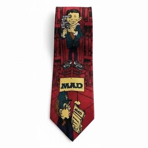 Vintage MAD Magazine 100% Silk Novelty Tie Geek Chic Alfred E Neuman 1992 NWT